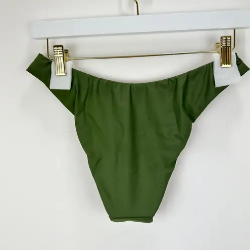 J.Crew  Curved Waist Cheeky Bikini Bottom Beach Swim Minimalist Green Small NWT