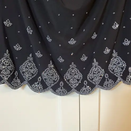 MSK Black Sleeveless Top with Silver Accents Size L