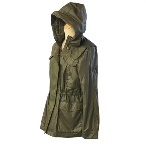 Braetan Hooded Anorak Jacket Olive Green Utility Lightweight Rain Coat Size L Size L