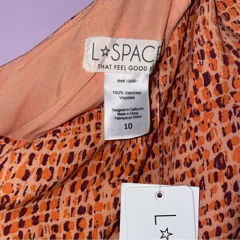 l*space NEW L* Midi Dress Size 10 One Shoulder Wrap Orange Boho Print