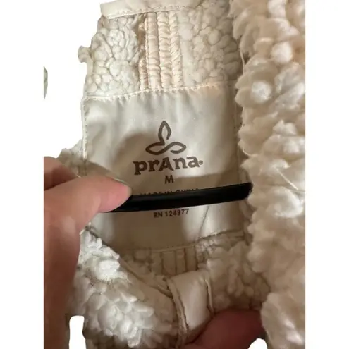 prAna White Quilted Faux Fur Lined Sleeveless Casual Vest Jacket Women Sz M