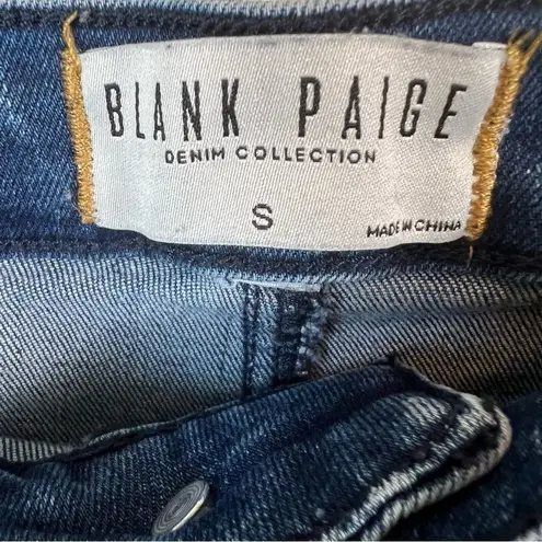 Blank Paige Stretchy High Rise Raw Hem Flare Jeans