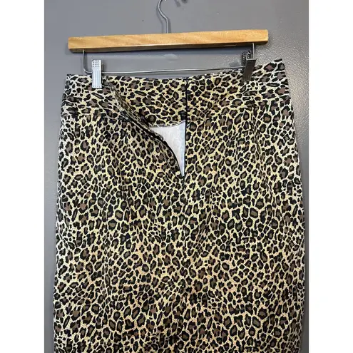 Marianne Skirt Womens 10 Leopard Print Animal Pencil Stretch Made in USA Brown