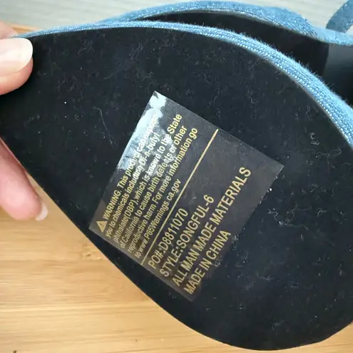 Blue Denim Chunky Block Heel Pumps Size 10 Y2K Streetstyle Ankle Strap Heels