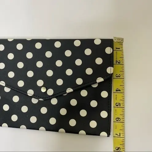 Black White Poka Dot Envelope Clutch Wristlet