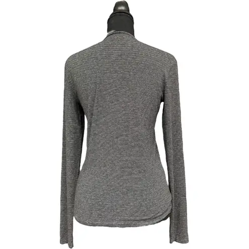 United Colors Of Benetton Benetton Black White Striped Long Sleeve Stretch Top S/M Italy Minimalist EUC