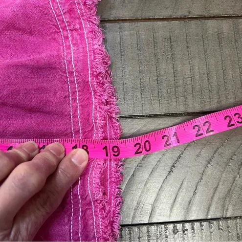 Pilcro Flounced Mini Skirt Size Med Pink Acid Wash Linen Anthropologie LIKE NEW