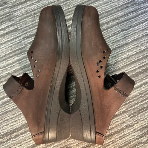 Mephisto Mobils Sabatina Brown Leather Mary Jane Clogs Earthy Witch Boho Granola Size 10