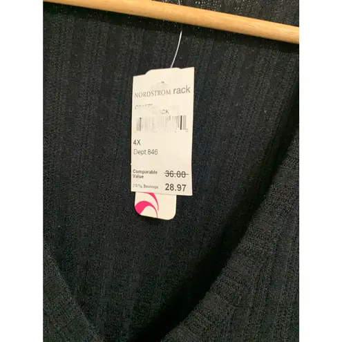 Curvy Sense black Ribbed V