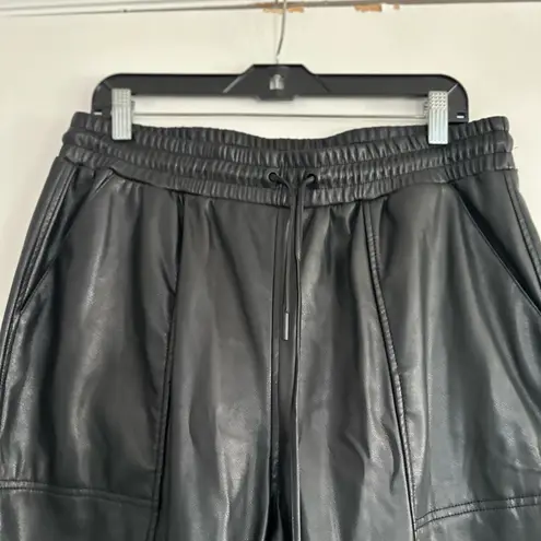 Calvin Klein Jeans Calvin Klein Sz: L Black Faux Leather Pants. Pull On. Flat Front. Patch pockets