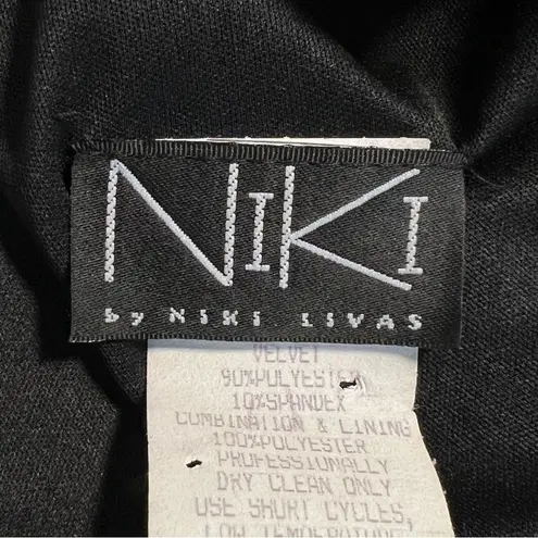 Vtg Niki By Niki Livas Y2K Maxi Evening Dress Sz 8Velvet Top Whimsigoth 90s HOCO Black