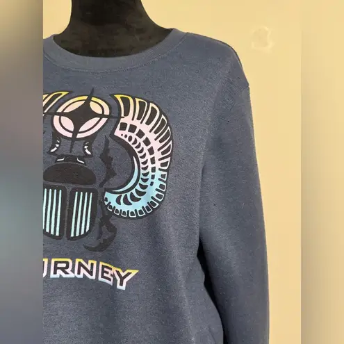 Preloved Journey Blue and Black Don’t Stop Believin’ Graphic Sweater size large