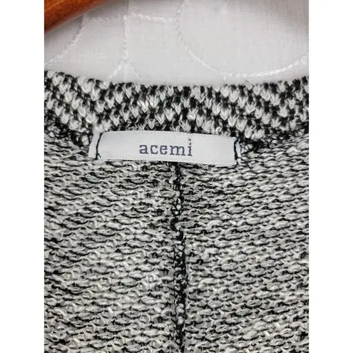 Acemi Women's Cardigan Gray Chevron Tight Knit High Low Lightweight Long Sleeve