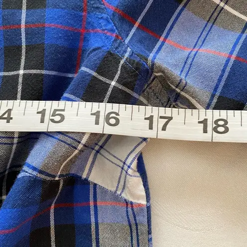 IZOD Blue & White Plaid Long Sleeve Button Up Shirt XS