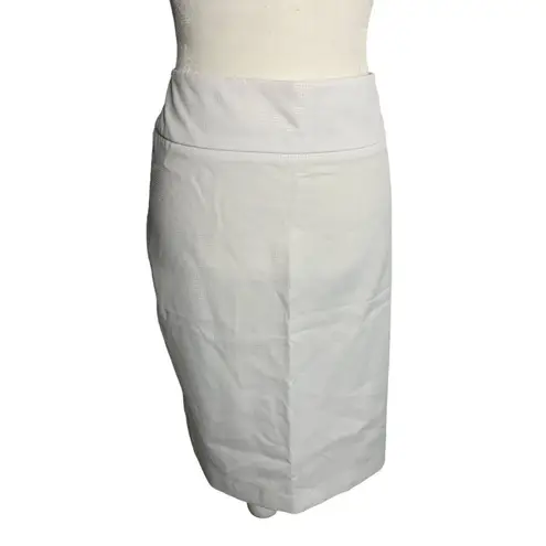 Buttons T Milano 2 pc Top Pencil Skirt Set 14 White V Neck Cuffed Sleeve Zip