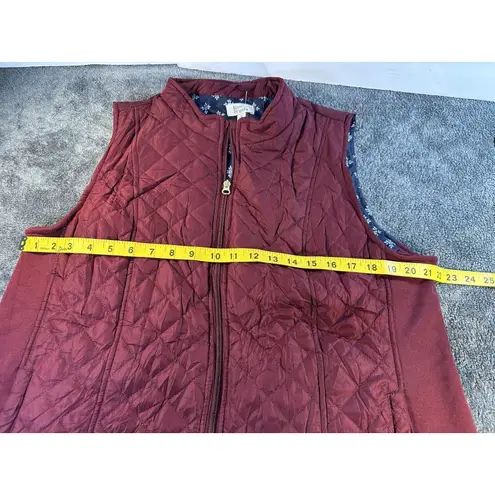 kim rogers Red Quilted Zip Vest Size XL