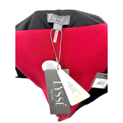 Lysse NWT Laura Striped Leggings Size L Womens Ponte Knit Red Night Pull On Pant