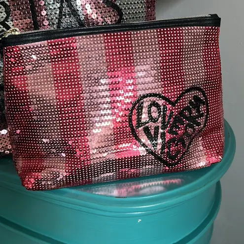 Victoria's Secret Victoria’s Secret Bags Set - 3 Signature Sequined Tote Make Up Bags Multipsck