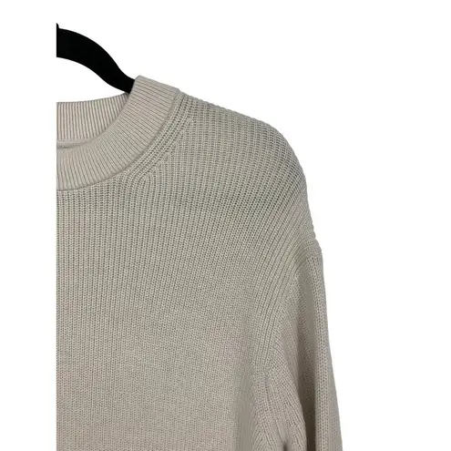 Lululemon  Merino Wool-Blend Ribbed Crewneck Sweater Womens 2 Beige Long Sleeve