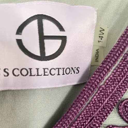 JS Collections Plus Soutache Midi Dress plum color size 14W Excellent condition