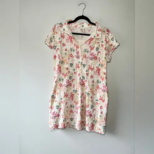 Faherty Hana Floral Print 100% Cotton Collared Shirt Tunic Dress Sz XSmall - Image 4