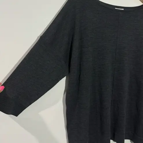 NWT J. Jill Washable Merino Wool Blouson Sleeve Pullover Gray Size XL Petite