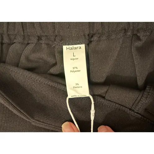 Halara NWT Flex High Waisted Side Pocket Wide Leg Waffle Work Pants Black Size L