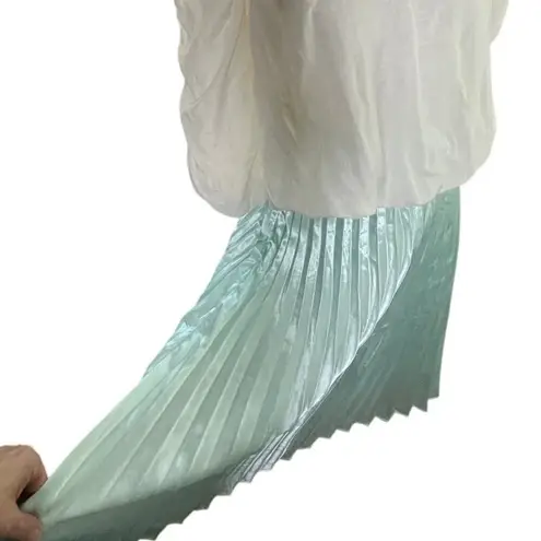 Charlie Holiday Mint Green Pleated Skirt XS Satin Look Midi Party Formal Size 2