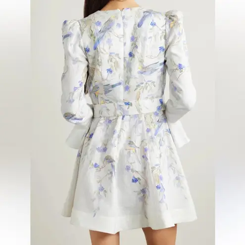 Zimmermann Cream and Purple Floral Long Sleeve Dress