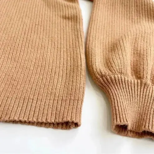 Line and Dot Alder Ribbed Mock Neck Sweater In Camel M EUC