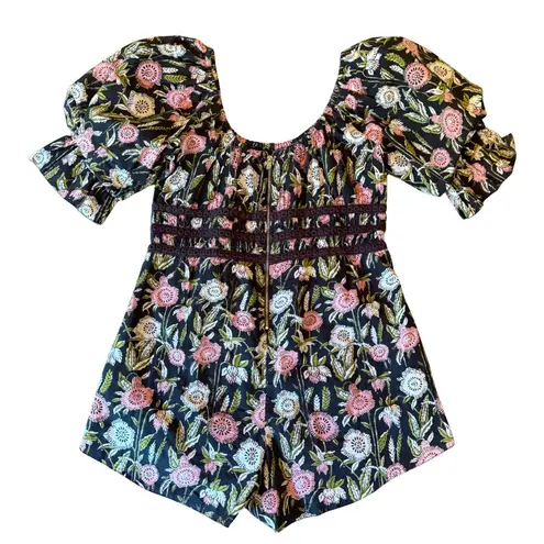 Saylor Allegra Floral Puff Sleeve Romper – Size Large 798J