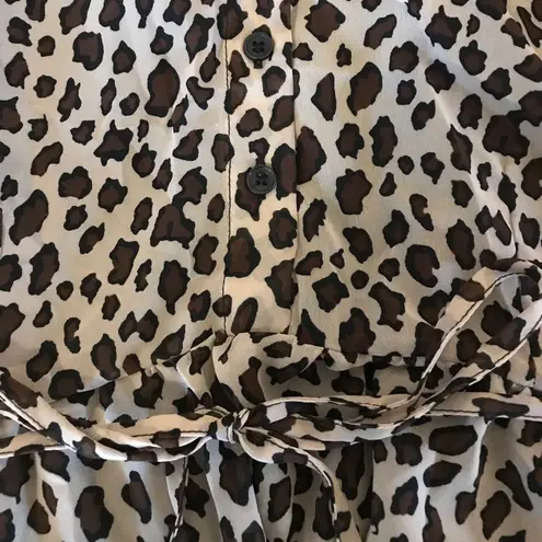 Lottie & Holly Dress Leopard Print w/ Black Collar Sz L NWT