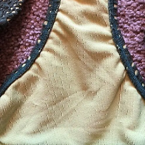 Anne cole NEW NWT LOCKER Olive Lime Green Crochet Mesh Bikini Swim Bottom Small