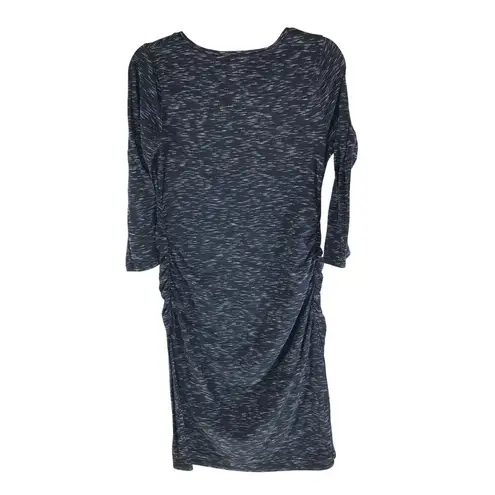 Liz Lange Maternity Dress Target 3/4 Sleeve Ruched Black/White Marled Size M