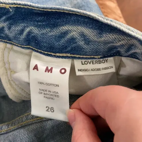 AMO Loverboy in indigo Adobe ribbon high rise ankle length jeans size 26 Blue - Image 13