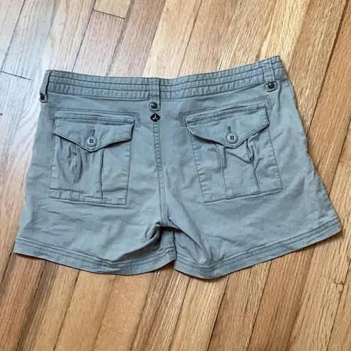 prAna Khaki Beige Hiking Outdoors Drawstring Waist Shorts size 6