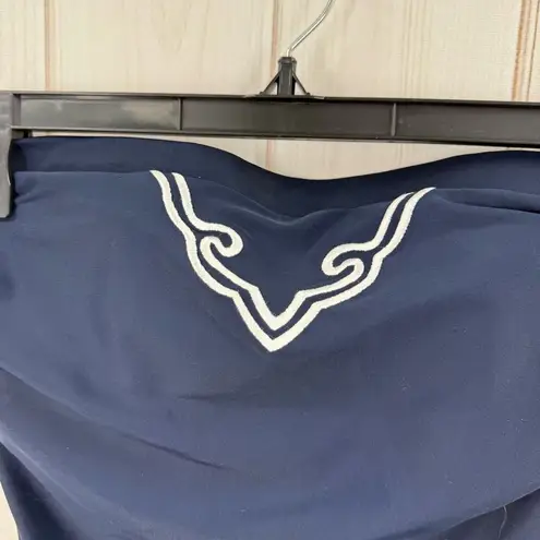 Beach Bay Women’s 12 Navy Gold Strapless One Piece Swim Blue