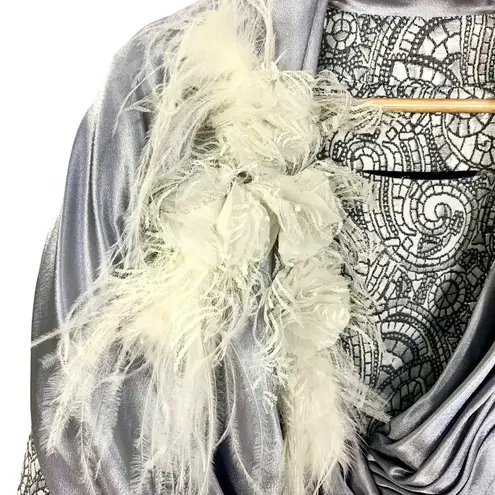 Elite Champagne 2 PC Blazer Shell Silver Brocade Mother of Bride Church Size 10