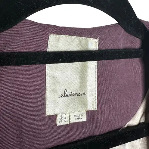 Elevenses Anthropologie Open Front Long Sleeve Whitby Blazer Jacket Size Small