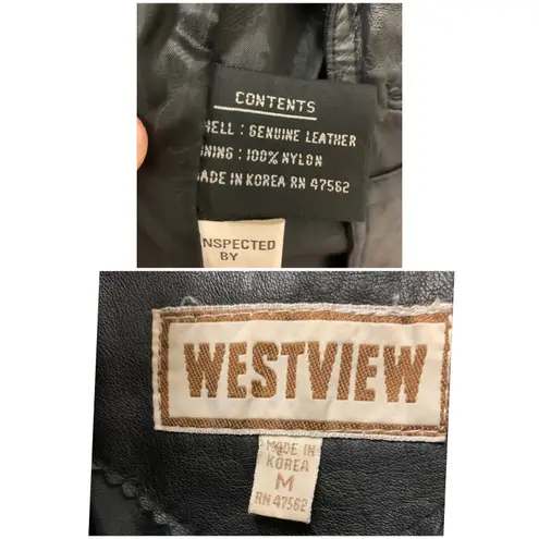 Westview Womens Genuine Leather Black Jacket Size M, , Trench Coat, Made In Korea