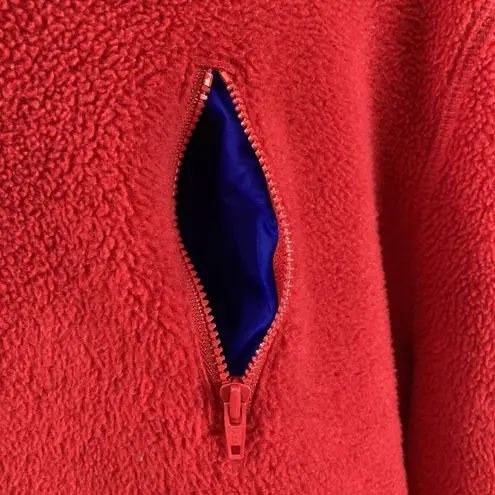 Ralph Lauren Vtg Ralph  Womens Pullover Fleece Large Red Outdoors Pocket 90s