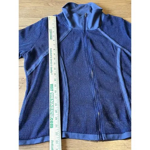 Picadilly Size Large Blue Open Weave Mesh Cover Up Zip Beach Vacation Travel