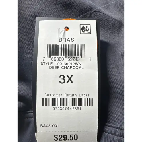 Ideology Plus Size 3X Deep Charcoal Gray Medium Impact Sports Bra - Image 4