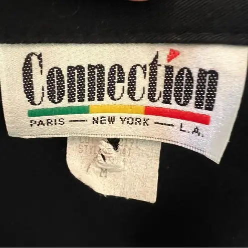 Vintage Connection Cropped Black Jacket 90s Minimalist Blazer Paris NY LA M Size M