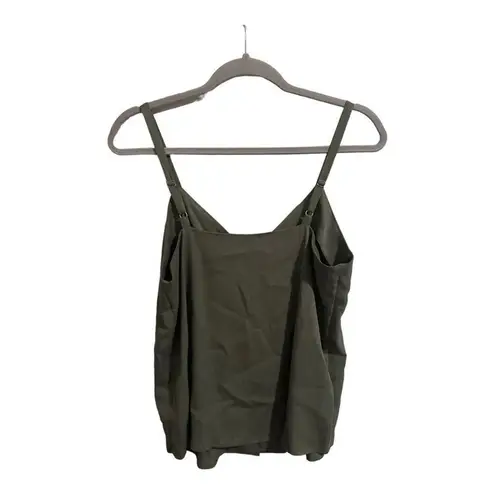 Naked Zebra  Olive Green Button-Up V-Neck Tank Top - Women's M