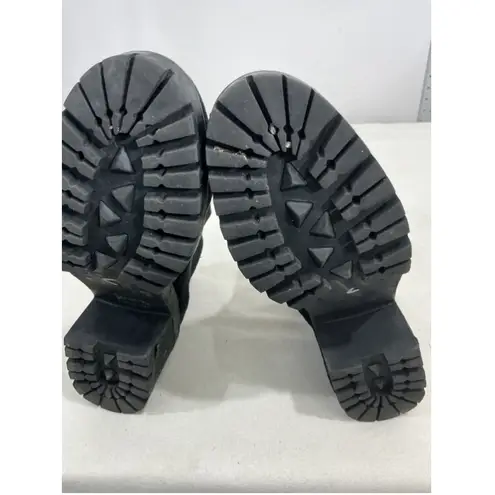 Seven7 Womans Seven 7 Berlin Pull On Black Faux Suede Chunky Heel Ankle Boots Size 9