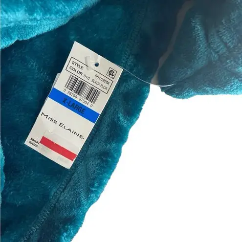 MISS ELAINE NWT $90 plush zip front cozy long robe dress XL Green