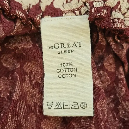 The Great ππ The Long Sleeve Sleep Tee + Tap Short ~ Maroon Shadow Floral 0 NWT