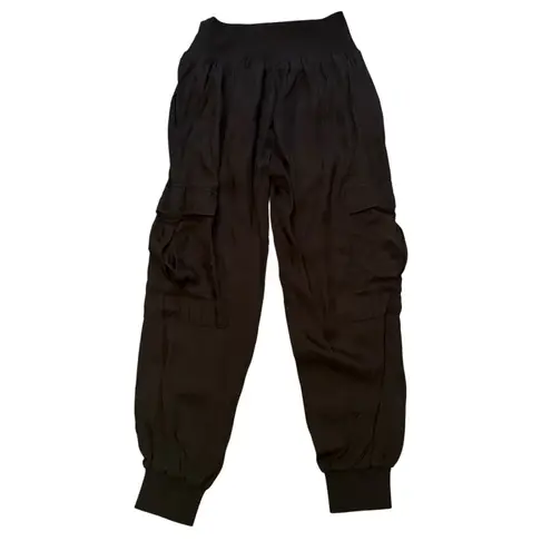 Cinq a Sept Giles Cargo Silky High Rise Jogger Black Pull On Pant, Sz XS