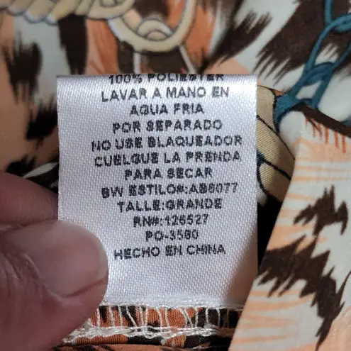 Alythea ecru animal print baroque mini skirt size large